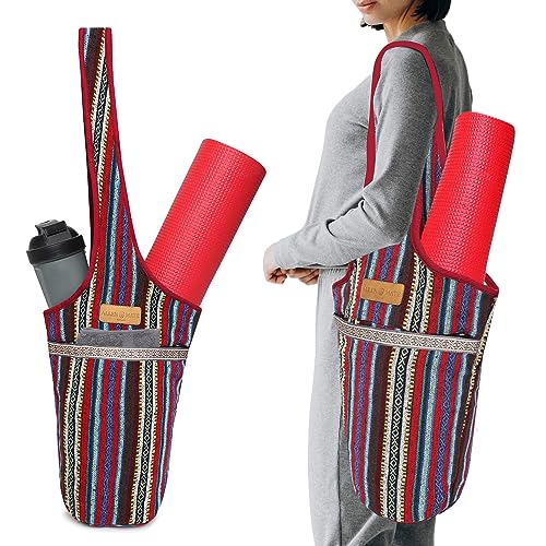 ALLEN & MATE Große Yogamatten-Tasche mit Seitentasche und Reißverschlusstasche, passend für die meisten Matten (Bohemia – mehrfarbig) von ALLEN & MATE