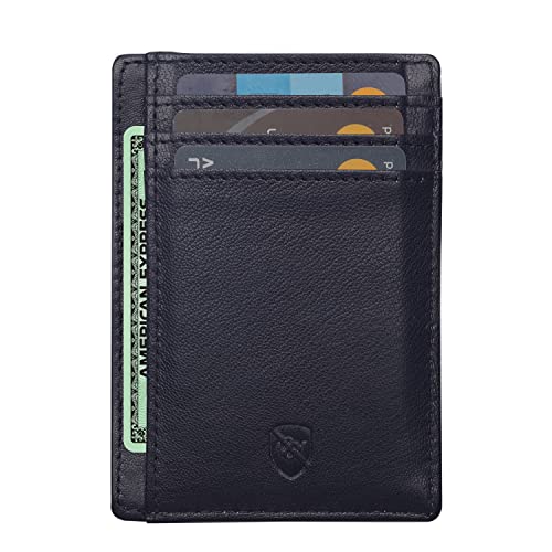 ALLEN & MATE Leather Card Holder Slim Wallet, RFID Blocking Minimalist Wallet Credit Card Holder, Holds Cards and Bank Notes von ALLEN & MATE