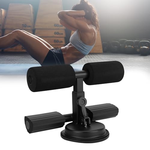 ALLOMN Selbstansaugender Sit-Up-Bar-Ständer, Fitnessgerät für die Stärkung der Bauchmuskulatur für das Muskeltraining im Fitnessstudio zu Hause (schwarz) von ALLOMN