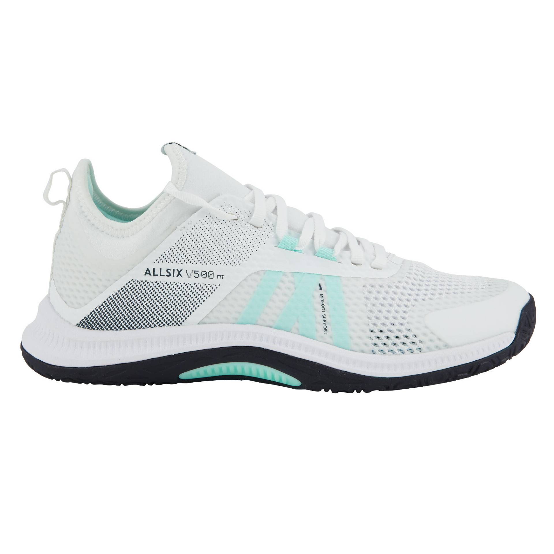 Gebraucht - Damen/Herren Volleyball Schuh - FIT 500 weiss/grün - NEUWERTIG von ALLSIX