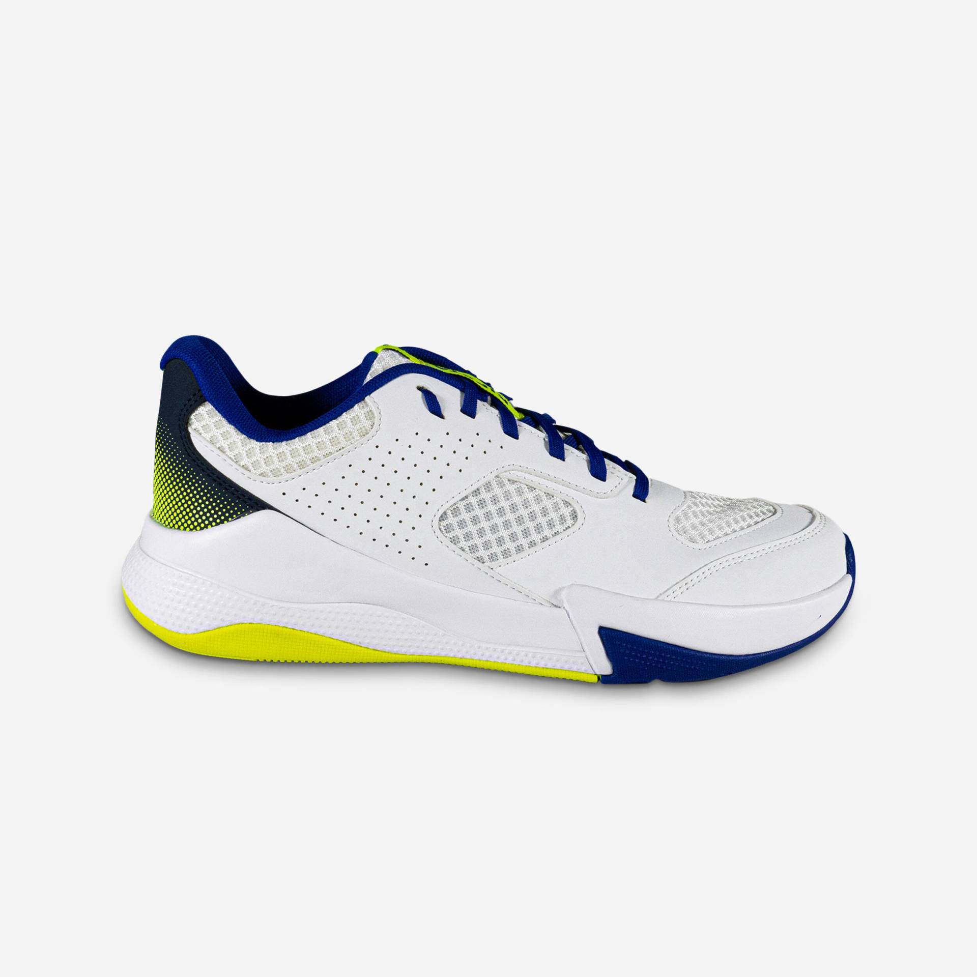 Damen/Herren Volleyball Schuhe - Komfort weiss/blau/neongelb von ALLSIX