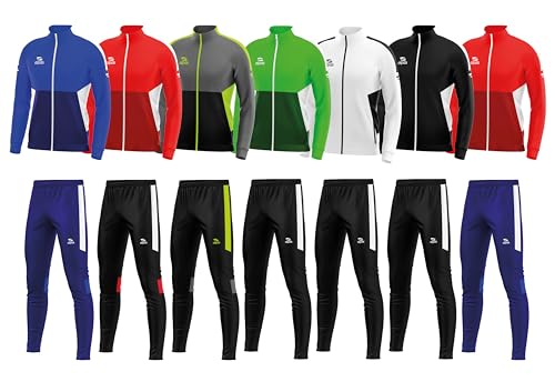 ALPAS Trainingsanzug Calcio Gr. S bis XXXL - Polyester (schwarz/weiß mit Hose in Schwarz, XXL) von ALPAS