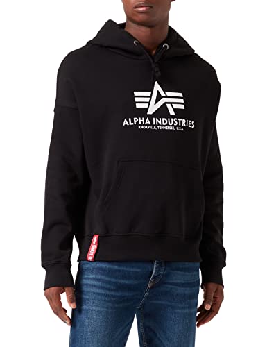 Alpha Industries Basic OS Hoody Kapuzensweat für Herren Black von ALPHA INDUSTRIES