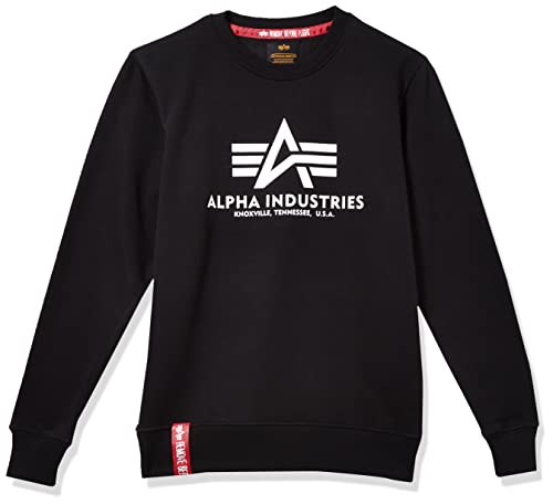 Alpha Industries Herren Basic Pullover Sweatshirt, Schwarz, XL von ALPHA INDUSTRIES
