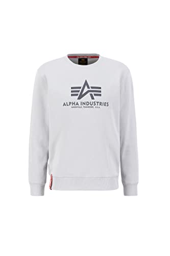 Alpha Industries Basic Sweater Sweatshirt für Herren Pastel Grey von ALPHA INDUSTRIES