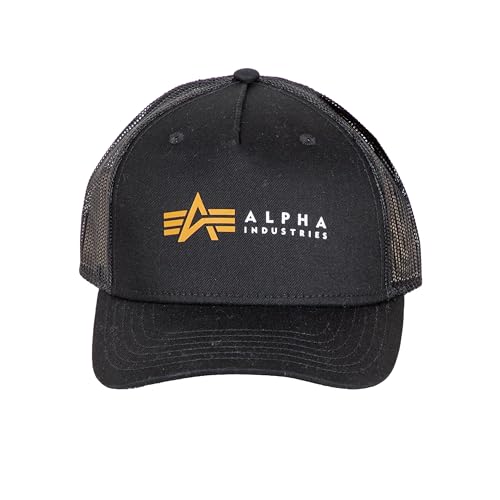 Alpha Industries Alpha Label Trucker Cap Trucker Cap für Herren Black von ALPHA INDUSTRIES