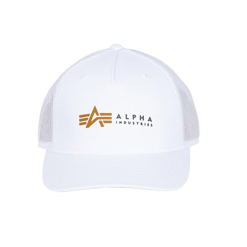 Alpha Industries Alpha Label Trucker Cap Trucker Cap für Herren White von ALPHA INDUSTRIES