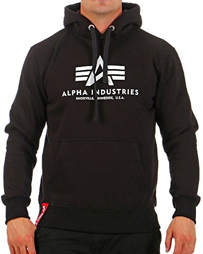 Alpha Industries Basic Hoody Kapuzensweat für Herren Black von ALPHA INDUSTRIES