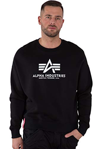 Alpha Industries Basic OS Sweater Sweatshirt für Herren Black von ALPHA INDUSTRIES