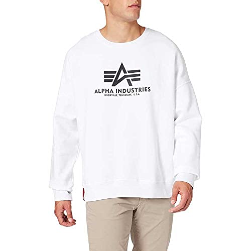 Alpha Industries Basic OS Sweater Sweatshirt für Herren White von ALPHA INDUSTRIES
