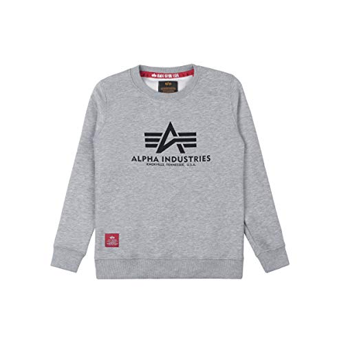 Alpha Industries Basic Sweater Kids Sweatshirt für Kinder Grey Heather von ALPHA INDUSTRIES