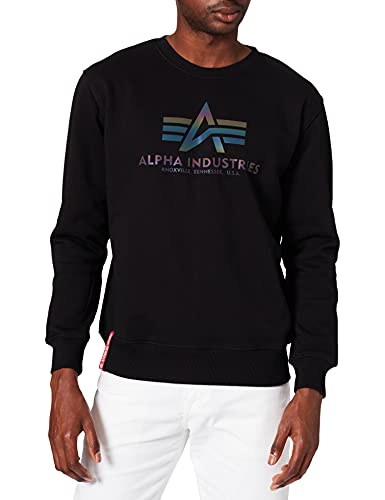 Alpha Industries Basic Sweater Rainbow Ref. Print Sweatshirt für Herren Black von ALPHA INDUSTRIES