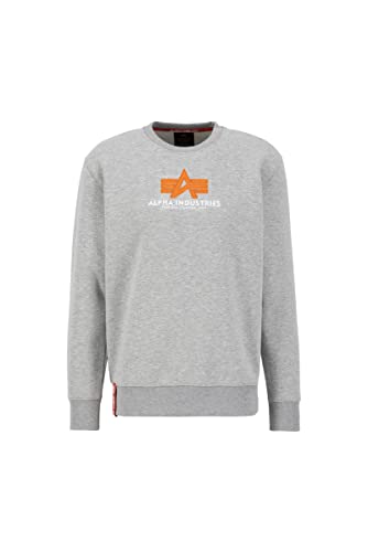 Alpha Industries Basic Sweater Rubber Sweatshirt für Herren Grey Heather von ALPHA INDUSTRIES