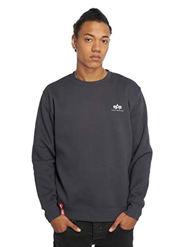 Alpha Industries Basic Sweater Small Logo Sweatshirt für Herren Navy von ALPHA INDUSTRIES