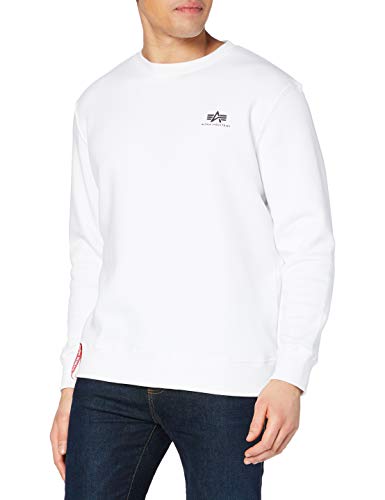 Alpha Industries Basic Sweater Small Logo Sweatshirt für Herren White von ALPHA INDUSTRIES
