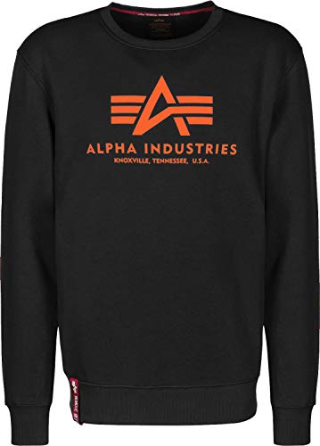 Alpha Industries Herren Basic Pullover Sweatshirt, Blickdicht, Schwarz, XS von ALPHA INDUSTRIES