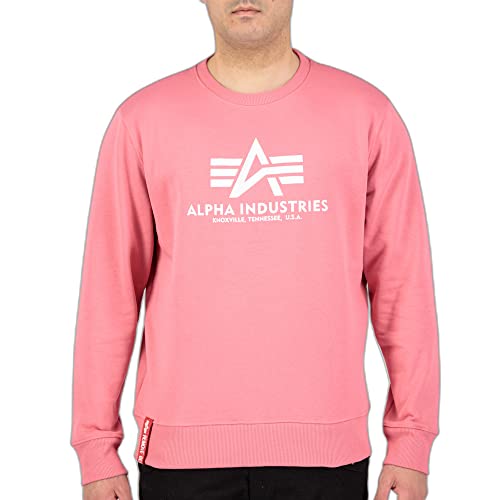 Alpha Industries Basic Sweater Sweatshirt für Herren Coral Red von ALPHA INDUSTRIES