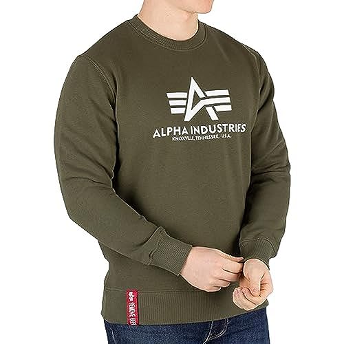 Alpha Industries Basic Sweater Sweatshirt für Herren Dark Green von ALPHA INDUSTRIES
