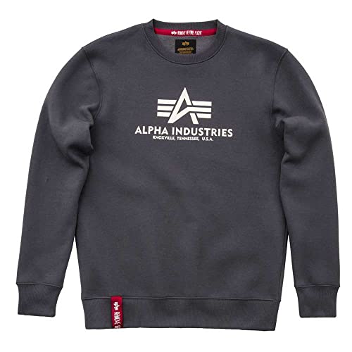 Alpha Industries Herren Basic Pullover Sweatshirt, Gris, M von ALPHA INDUSTRIES