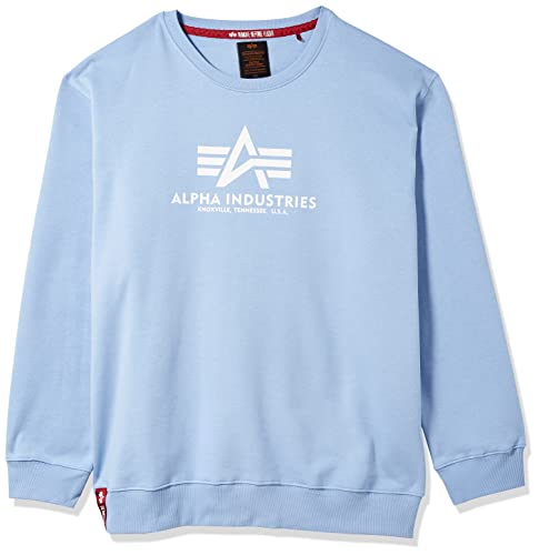 Alpha Industries Basic Sweater Sweatshirt für Herren Light Blue von ALPHA INDUSTRIES