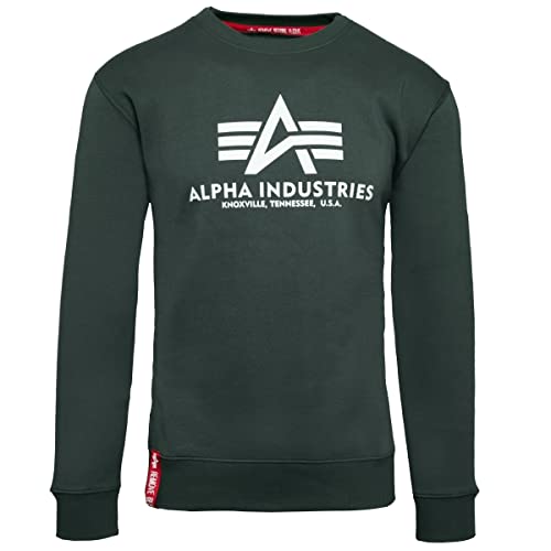 Alpha Industries Basic Sweater Sweatshirt für Herren Navy Green von ALPHA INDUSTRIES