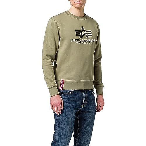 Alpha Industries Herren Basic Pullover Sweatshirt, Olive, L von ALPHA INDUSTRIES