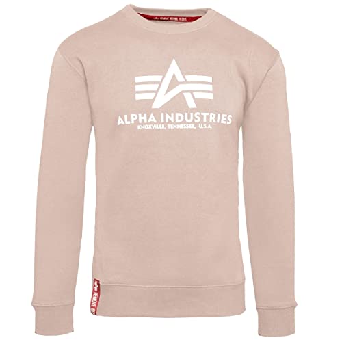 Alpha Industries Herren Basic Pullover Sweatshirt, Blass Pfirsich, XL von ALPHA INDUSTRIES