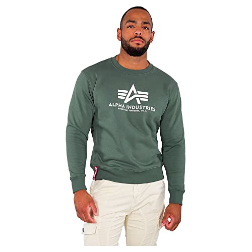 Alpha Industries Herren Basic Pullover Sweatshirt, Vintage Grün, XS von ALPHA INDUSTRIES