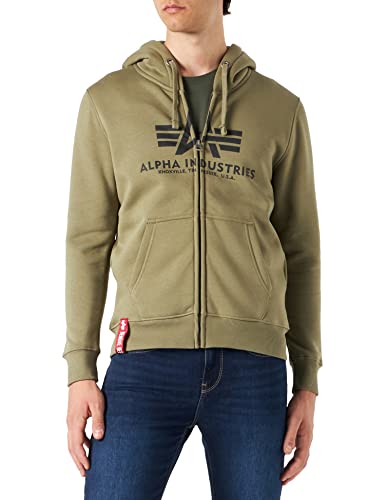 Alpha Industries Basic Zip Hoody Kapuzensweat für Herren Olive von ALPHA INDUSTRIES