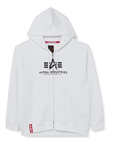 Alpha Industries Basic Zip Hoody Kapuzensweat für Herren White von ALPHA INDUSTRIES