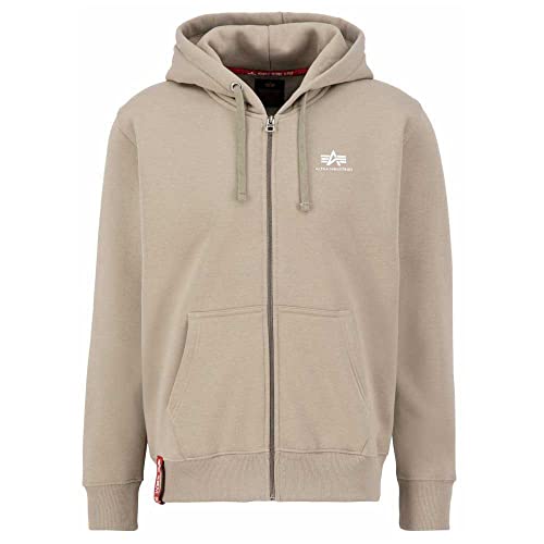Alpha Industries Basic Zip Hoody SL Kapuzensweat für Herren Vintage Sand von ALPHA INDUSTRIES