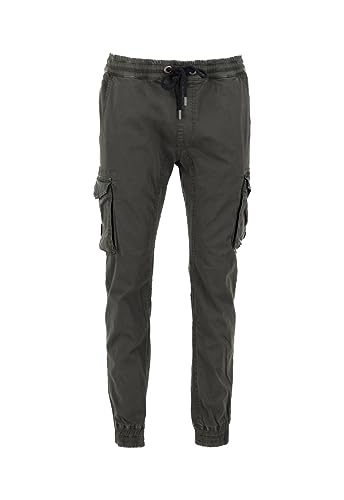 Alpha Industries Cotton Twill Jogger Freizeithose für Herren Greyblack von ALPHA INDUSTRIES