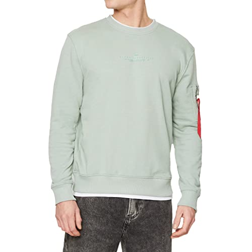 Alpha Industries Double Layer Sweater Sweatshirt für Herren Dusty Green von ALPHA INDUSTRIES