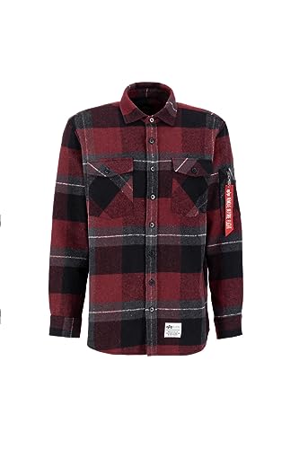 Alpha Industries Flannel Shirt Overshirt für Herren Black/Red von ALPHA INDUSTRIES