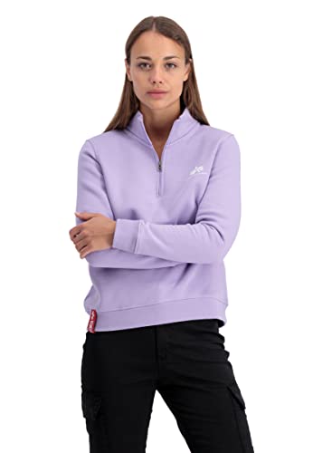 Alpha Industries Half Zip Sweater SL Wmn Sweatshirt für Damen Pale Violet von ALPHA INDUSTRIES