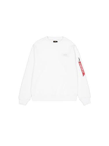 Alpha Industries Herren Back Print Sweatshirt, White, L von ALPHA INDUSTRIES