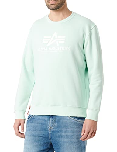 Alpha Industries Herren Basic Pullover Sweatshirt, Blickdicht, Mint, M von ALPHA INDUSTRIES