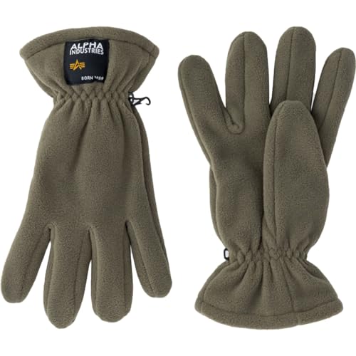 Alpha Industries Label Fleece Gloves Handschuhe Dark Olive von ALPHA INDUSTRIES