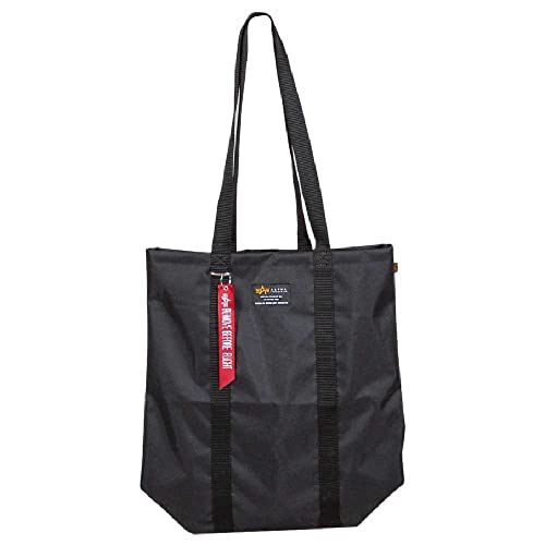 Alpha Industries Label Shopping Bag Unisex Shopping Bag Black von ALPHA INDUSTRIES