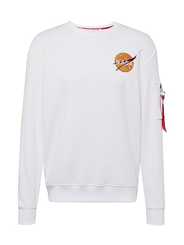 Alpha Industries NASA Davinci Sweater Sweatshirt für Herren White von ALPHA INDUSTRIES