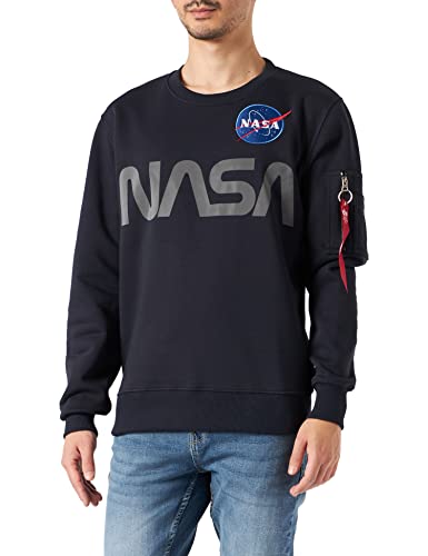 Alpha Industries NASA Reflective Sweater Sweatshirt für Herren Rep.Blue von ALPHA INDUSTRIES