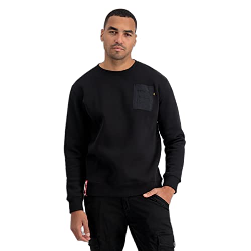 Alpha Industries Nylon Pocket Sweater Sweatshirt für Herren Black von ALPHA INDUSTRIES