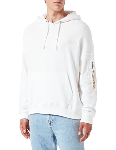 Alpha Industries Organics OS Hoody Kapuzensweat für Herren Organic White von ALPHA INDUSTRIES