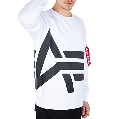 Alpha Industries Side Logo Sweater Sweatshirt für Herren White von ALPHA INDUSTRIES