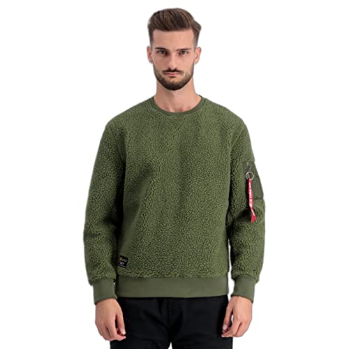 Alpha Industries Teddy Sweater Sweatshirt für Herren Sage-Green von ALPHA INDUSTRIES