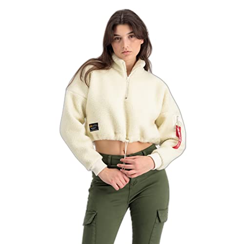 Alpha Industries Teddy ZH Sweater COS Wmn Sweatshirt für Damen Off White von ALPHA INDUSTRIES
