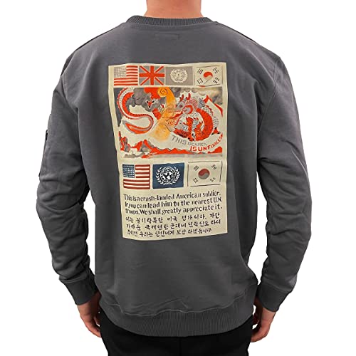 Alpha Industries USN Blood Chit Sweater Sweatshirt für Herren Greyblack von ALPHA INDUSTRIES