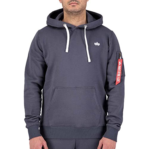 Alpha Industries Unisex EMB Hoody Kapuzensweat für Herren Greyblack von ALPHA INDUSTRIES