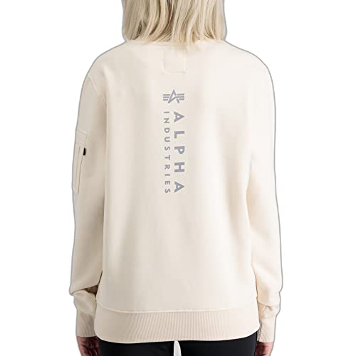 Alpha Industries Unisex EMB Sweater Sweatshirt Unisex Jet Stream White von ALPHA INDUSTRIES