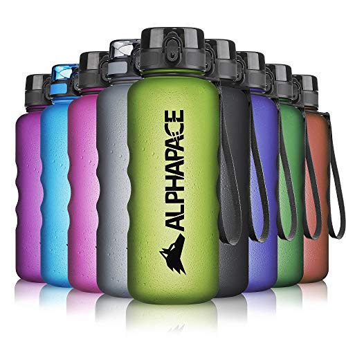 ALPHAPACE Trinkflasche, auslaufsichere 1.500 ml Wasserflasche, BPA-freie Flasche für Sport, Fahrrad & Outdooraktivitäten, Sportflasche mit Fruchteinsatz, in Lime-Green von ALPHAPACE